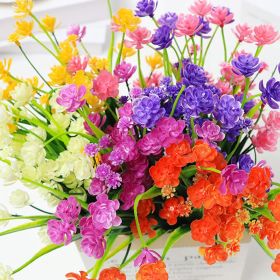 5Pcs Colorful Artificial Flowers Plastic Lotus Shrubs for Home Office Outdoor Garden Porch Patio Decoration Indoor Farmhouse Hanging Planter Deco